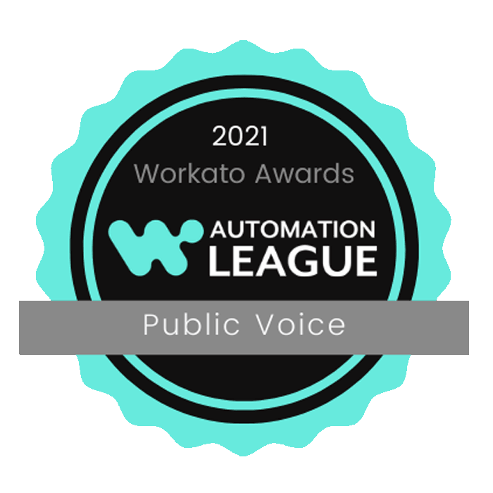 Workato Partner Award : Public Voice Contest Award